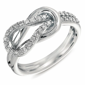 0.27 ctw. WHITE GOLD LOVE KNOT RING D4149WG