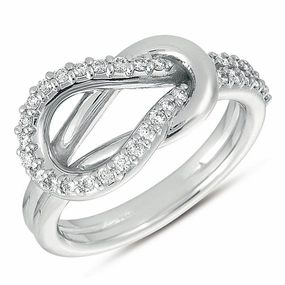 0.29 ctw. WHITE GOLD LOVE KNOT RING D4155WG