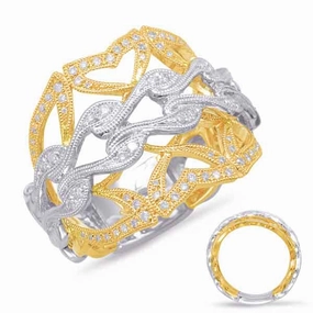 0.32 ctw. YELLOW & WHITE GOLD DIAMOND FASHION RING D4579YW