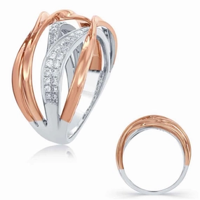 0.34 ctw. ROSE & WHITE GOLD DIAMOND FASHION RING D4483RW