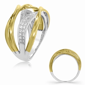 0.34 ctw. YELLOW & WHITE GOLD DIAMOND FASHION RING D4483YW