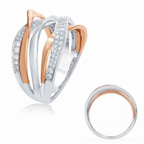 0.37 ctw. ROSE & WHITE DIAMOND FASHION RING D4484RW