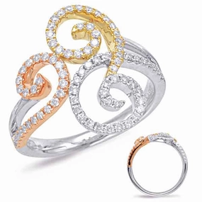 0.44 ctw. TRI GOLD MICO PAVE RING D3996RYW