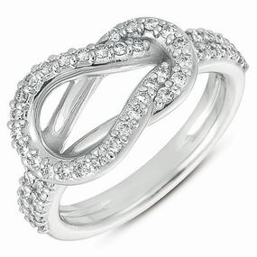 0.45 ctw. WHITE GOLD LOVE KNOT RING D4156WG