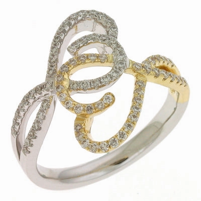 0.47 ctw. TWO TONE DIAMOND PAVE RING D3947YW