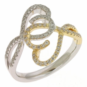 0.47 ctw. TWO TONE DIAMOND PAVE RING D3947YW