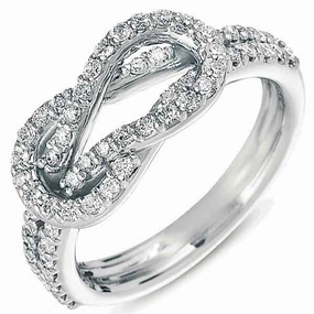 0.51 ctw. WHITE GOLD LOVE KNOT RING D4150WG