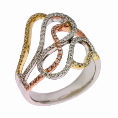 0.55 ctw. ROSE & YELLOW & WHITE GOLD FASHION RING D3997RYW