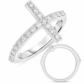 0.59 ctw. WHITE GOLD CROSS RING 2.0MM D4351WG
