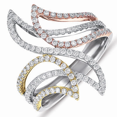 0.64 ctw. TRI COLOR M. PAVE RING D3924RYW