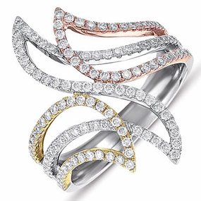 0.64 ctw. TRI COLOR M. PAVE RING D3924RYW