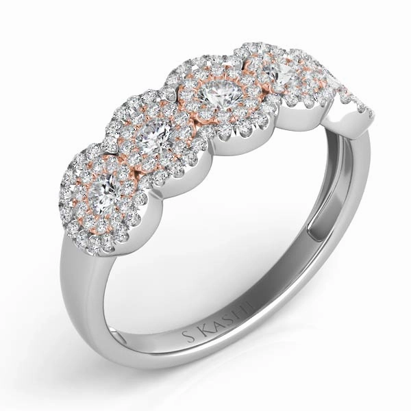 0.66 ctw. ROSE & WHITE GOLD DIAMOND FASHION RING D4229RW