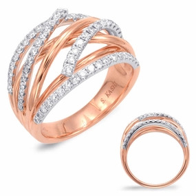 0.66 ctw. ROSE & WHITE GOLD FASHION RING D4383RW