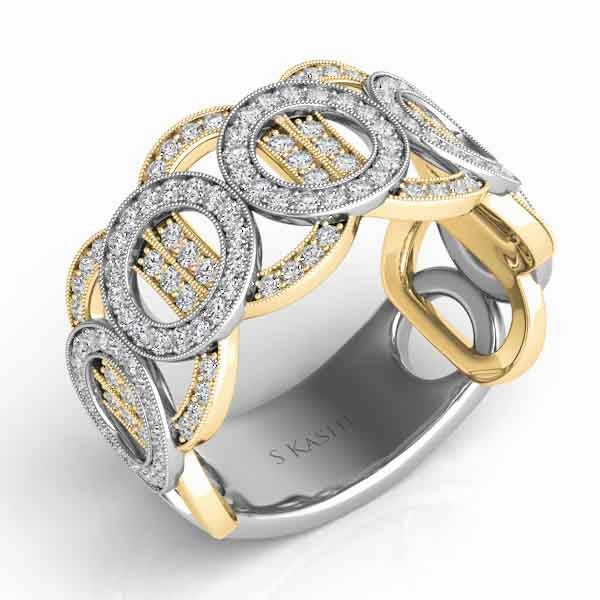 0.68 ctw. YELLOW & WHITE GOLD DIAMOND FASHION RING D4196YW