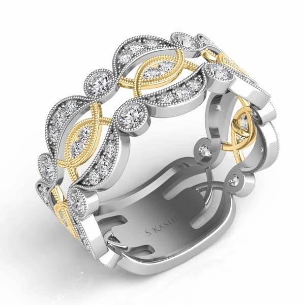 0.68 ctw. YELLOW & WHITE GOLD DIAMOND FASHION RING D4292YW