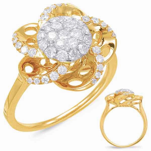 0.71 ctw. YELLOW & WHITE GOLD DIAMOND FASHION RING D4539YW