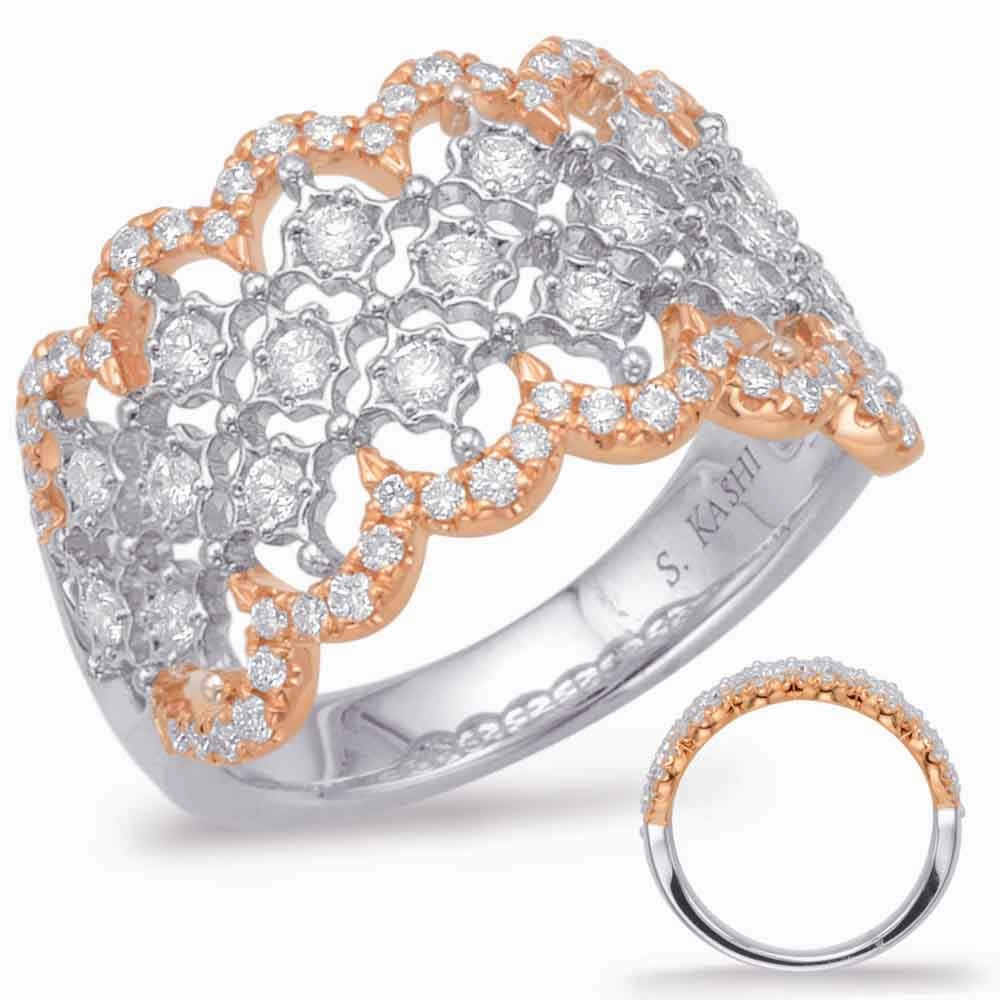 0.72 ctw. ROSE & WHITE GOLD DIAMOND FASHION RING D4602RW