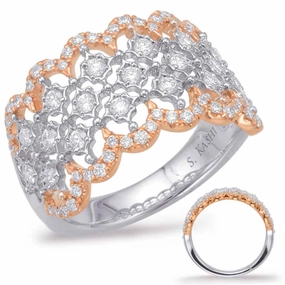 0.72 ctw. ROSE & WHITE GOLD DIAMOND FASHION RING D4602RW