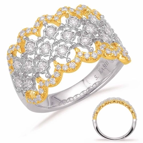 0.72 ctw. YELLOW & WHITE GOLD DIAMOND FASHION RING D4602YW
