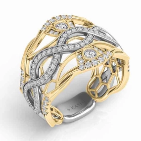 0.77 ctw. YELLOW & WHITE GOLD DIAMOND FASHION RING D4291YW