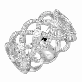 0.79 ctw. WHITE GOLD PAVE DIAMOND BAND D4411WG