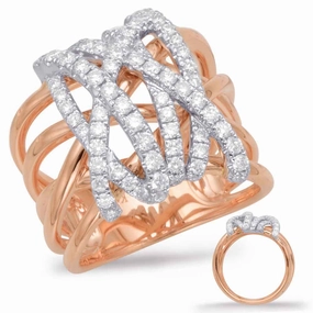 0.81 ctw. ROSE & WHITE GOLD DIAMOND FASHION RING D4601RW