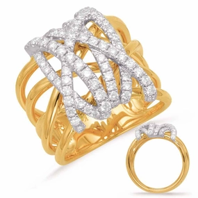 0.81 ctw. YELLOW & WHITE GOLD DIAMOND FASHION RING D4601YW