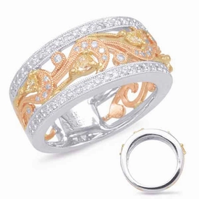 0.82 ctw. ROSE & YELLOW & WHITE GOLD FASHION RING D4582RYW