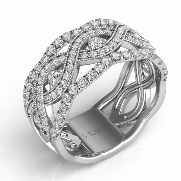 0.83 ctw. WHITE GOLD DIAMOND FASHION RING D4195WG