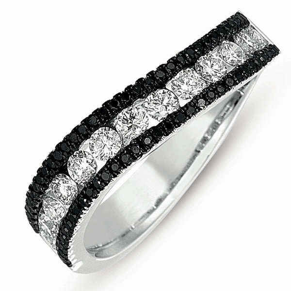0.85 ctw. WHITE GOLD & BLACK DIAMOND BAND D4169BLWG