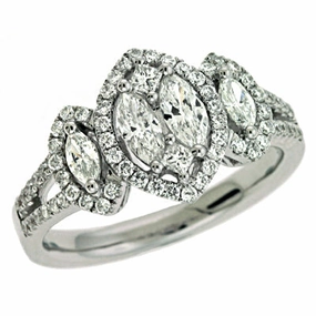 0.87 ctw. WHITE GOLD DIAMOND RING D3929WG