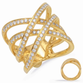 0.88 ctw. YELLOW GOLD DIAMOND FASHION RING D4464YG