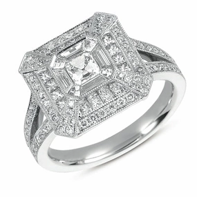 0.89 ctw. PLATINUM DIAMOND FASHION RING D4142-PL