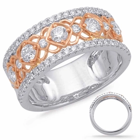 0.91 ctw. ROSE & WHITE GOLD DIAMOND FASHION RING D4607RW