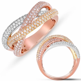 0.91 ctw. ROSE & YELLOW & WHITE FASHION RING D4301RYW