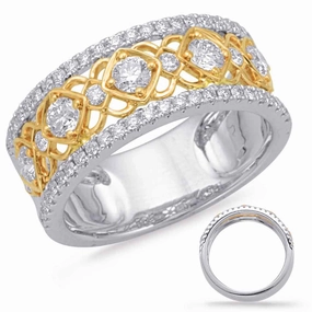 0.91 ctw. YELLOW & WHITE GOLD DIAMOND FASHION RING D4607YW