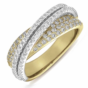 0.93 ctw. YELLOW & WHITE GOLD FASHION DIAMOND RING D4208YW
