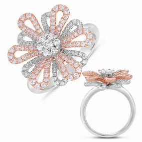 0.95 ctw. ROSE & WHITE GOLD FASHION DIAMOND RING D4305RW