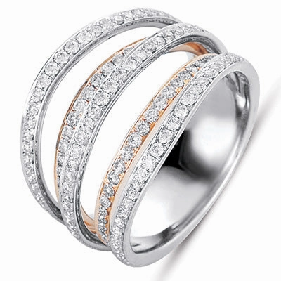 0.95 ctw. WHITE & ROSE GOLD PAVE RING D4168RW