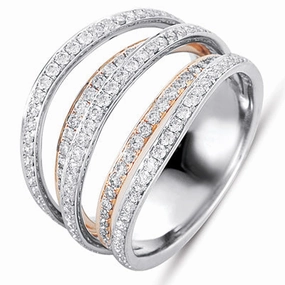 0.95 ctw. WHITE & ROSE GOLD PAVE RING D4168RW
