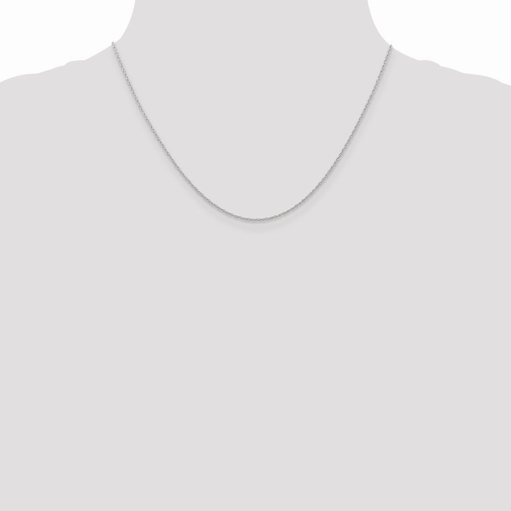 10k White Gold Carded Rhodium-plated 0.70mm Rope Chain | 10K7RW
