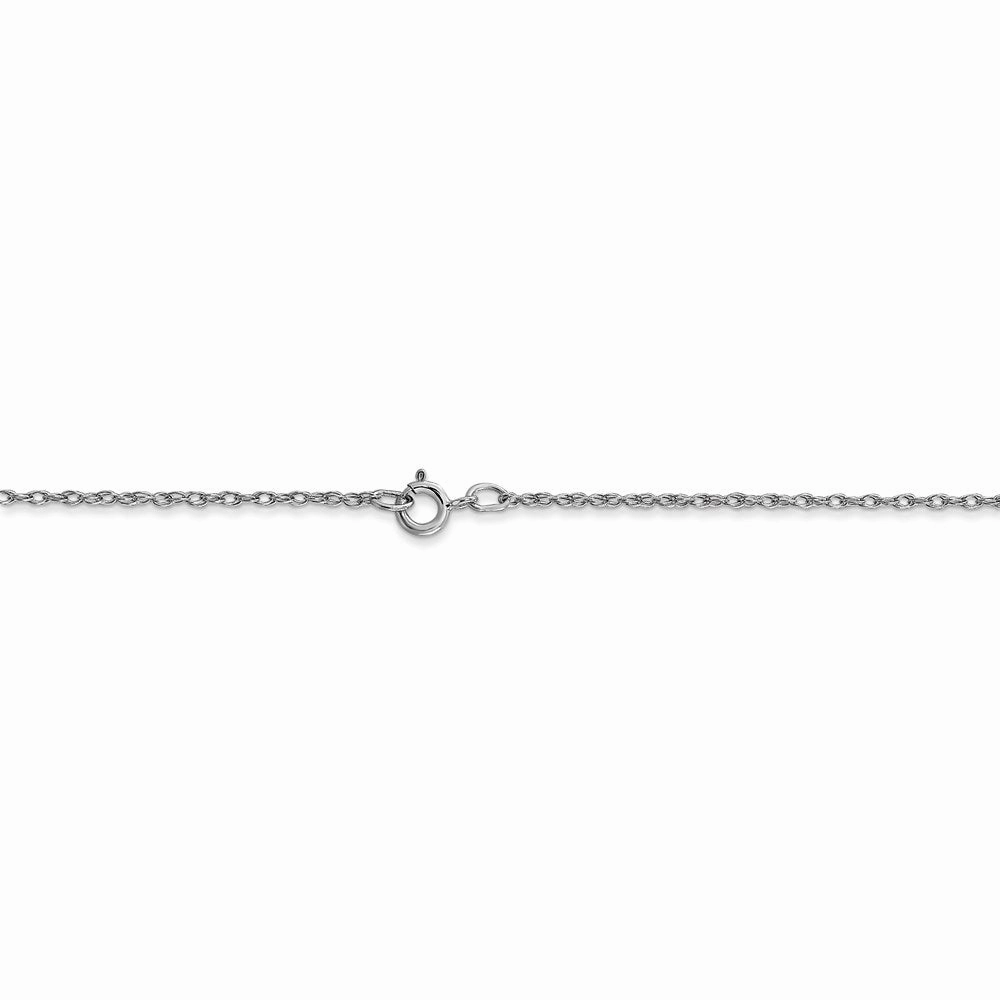 10k White Gold Carded Rhodium-plated 0.70mm Rope Chain | 10K7RW