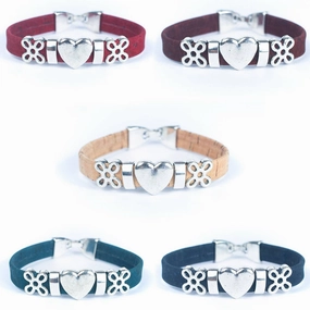 10mm flat colorful cork cord handmade bracelet DBR-035-MIX-5