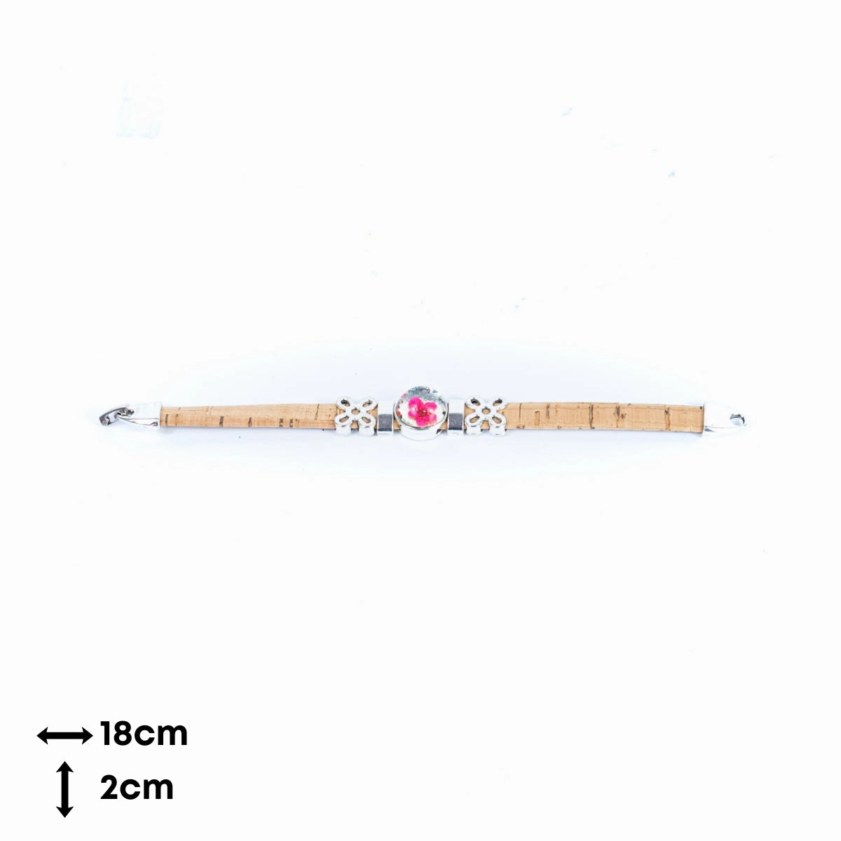 10mm flat cork wire and natural cork dried flower patch handmade ladies fashion bracelet BR-235-5 random