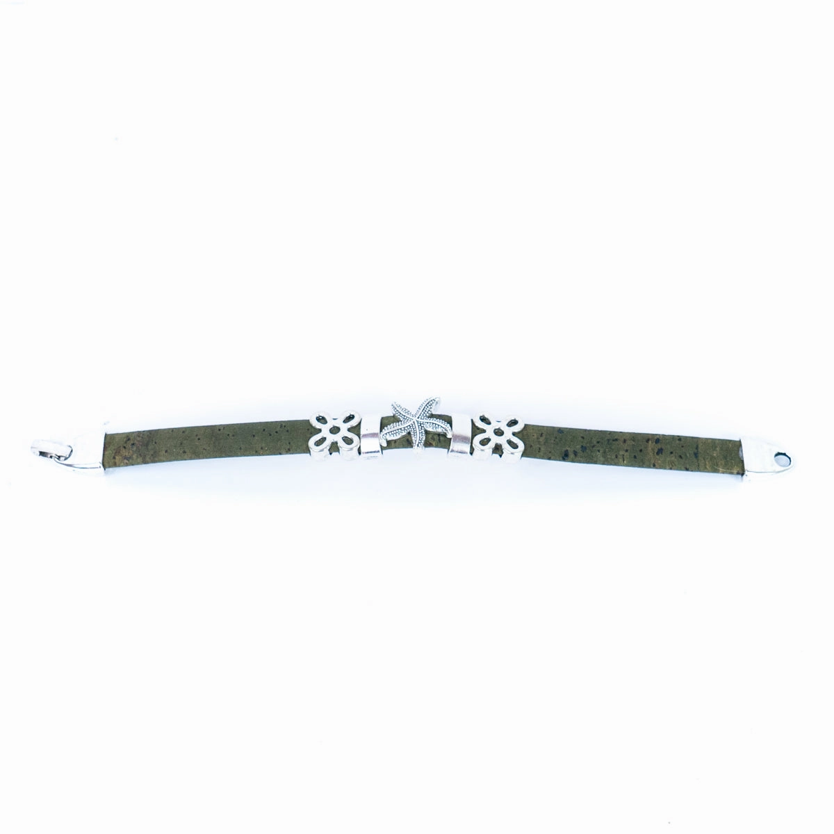 10mm flat wire colored cork wire and starfish alloy hardware handmade ladies bracelet DBR-036-MIX-5(new)