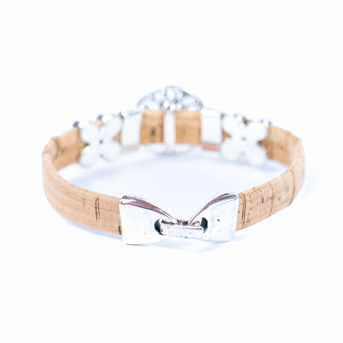 10mm flat wire colored cork wire and tree alloy hardware handmade ladies bracelet BR-101-MIX-5