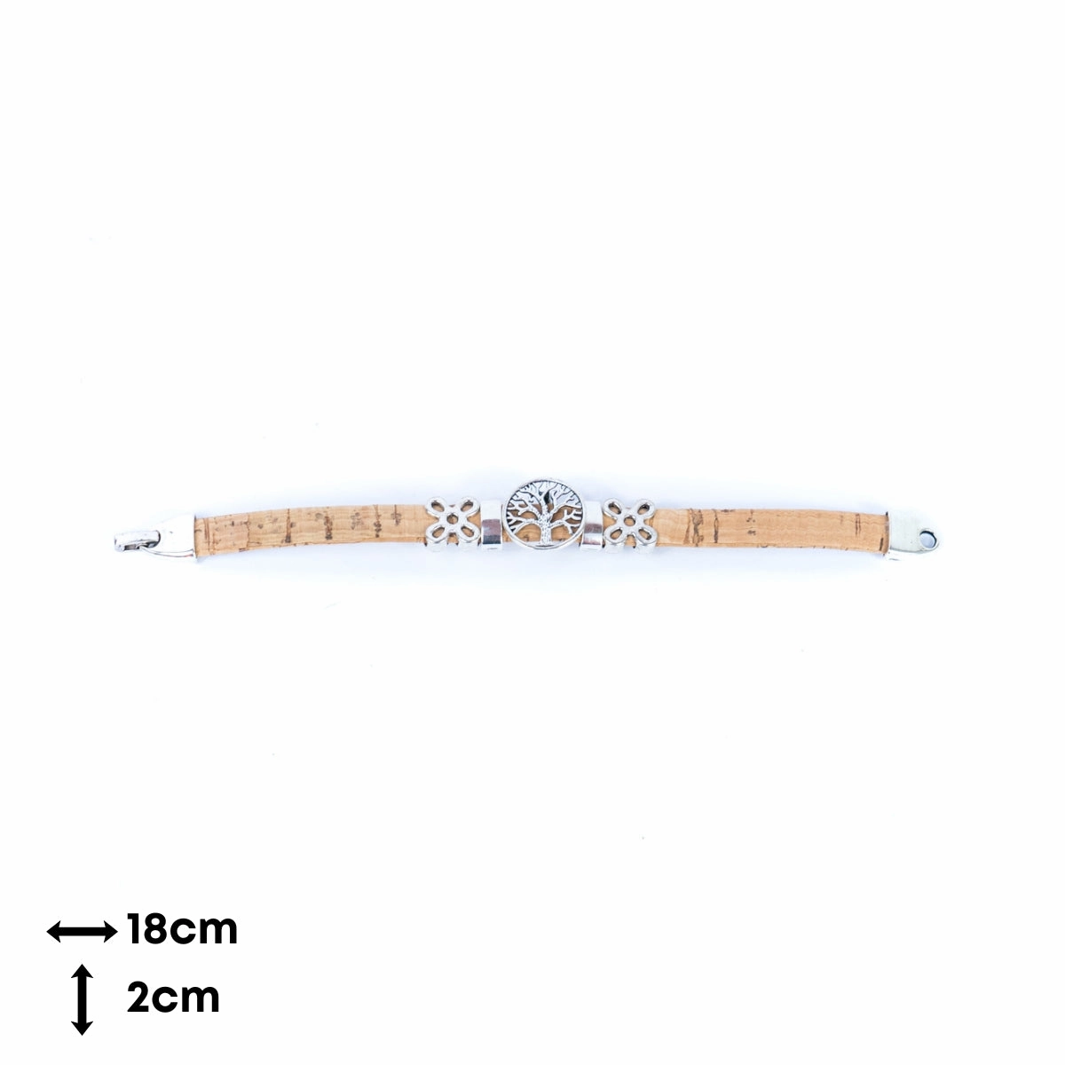 10mm flat wire colored cork wire and tree alloy hardware handmade ladies bracelet BR-101-MIX-5
