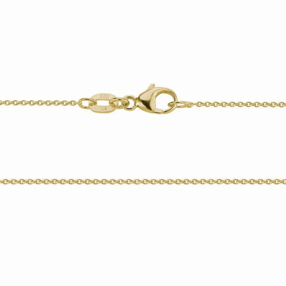 14k Gold 0.9mm Cable Chain Necklace