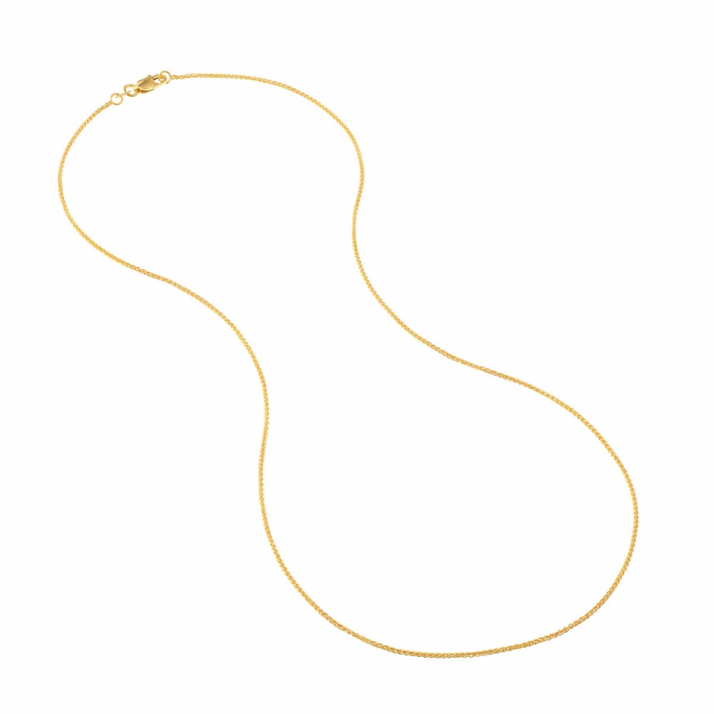 14k Gold 1.05mm Wheat Chain