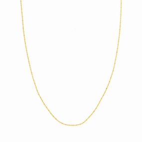 14k Gold 1.2mm Beaded Chain Necklace